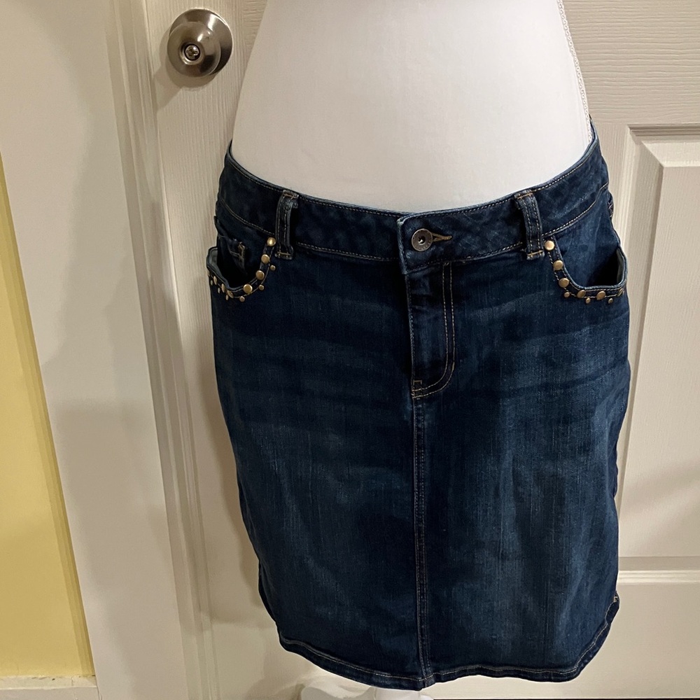 Y2K Sonoma Indigo Denim Mini Skirt with Stud Accents